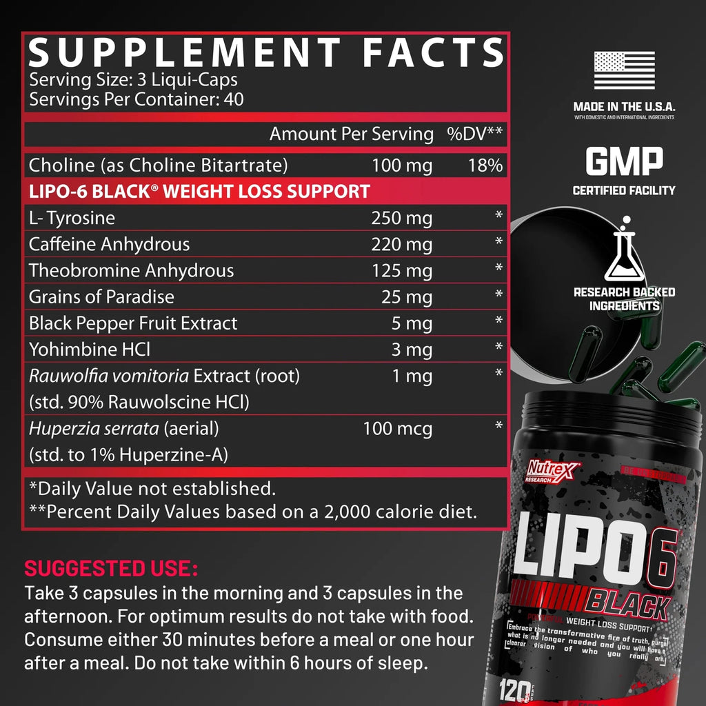 Nutrex Research Lipo 6 Black 120 caps